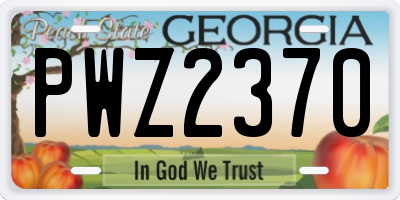 GA license plate PWZ2370