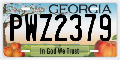 GA license plate PWZ2379
