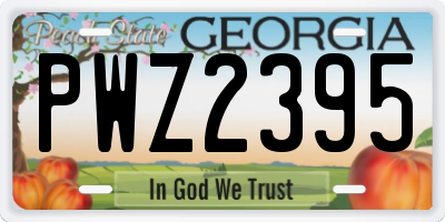 GA license plate PWZ2395
