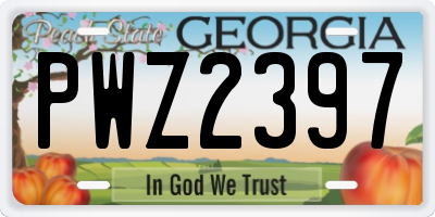 GA license plate PWZ2397