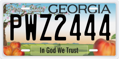 GA license plate PWZ2444