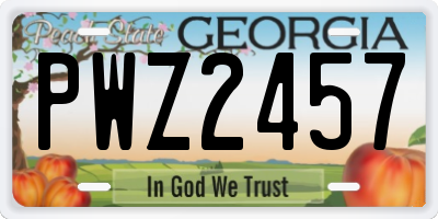 GA license plate PWZ2457