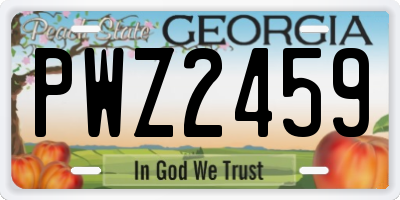 GA license plate PWZ2459