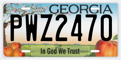 GA license plate PWZ2470