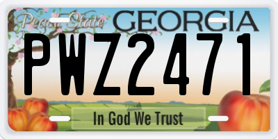 GA license plate PWZ2471