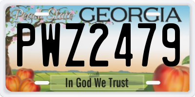 GA license plate PWZ2479