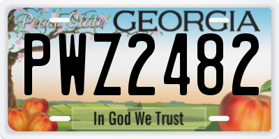 GA license plate PWZ2482