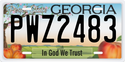 GA license plate PWZ2483