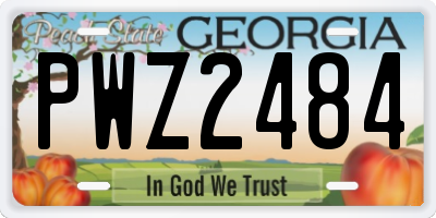 GA license plate PWZ2484