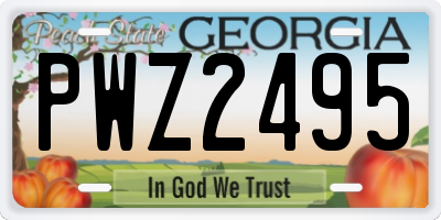 GA license plate PWZ2495