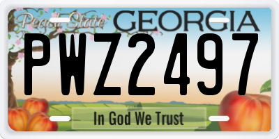 GA license plate PWZ2497
