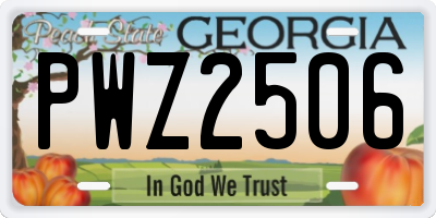 GA license plate PWZ2506