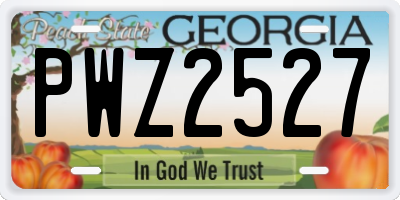 GA license plate PWZ2527