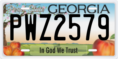 GA license plate PWZ2579