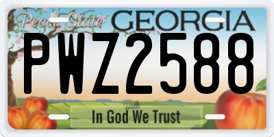 GA license plate PWZ2588