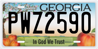 GA license plate PWZ2590