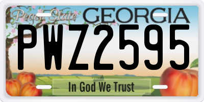 GA license plate PWZ2595