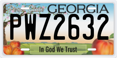 GA license plate PWZ2632