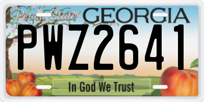 GA license plate PWZ2641