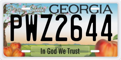 GA license plate PWZ2644