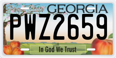 GA license plate PWZ2659