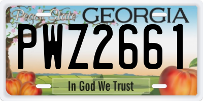 GA license plate PWZ2661
