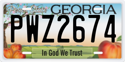 GA license plate PWZ2674