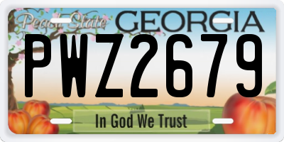 GA license plate PWZ2679