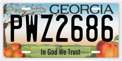 GA license plate PWZ2686