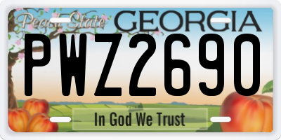 GA license plate PWZ2690