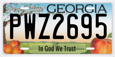 GA license plate PWZ2695