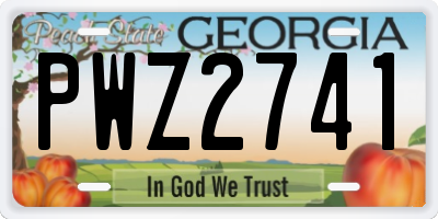 GA license plate PWZ2741