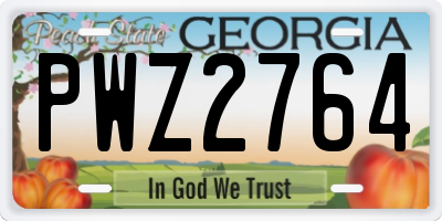 GA license plate PWZ2764