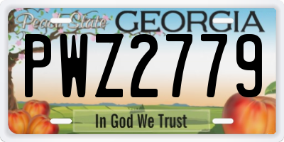 GA license plate PWZ2779