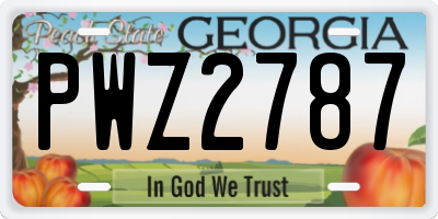 GA license plate PWZ2787