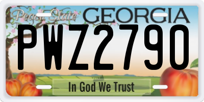 GA license plate PWZ2790