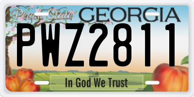 GA license plate PWZ2811
