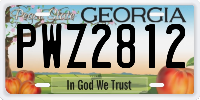 GA license plate PWZ2812