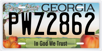 GA license plate PWZ2862