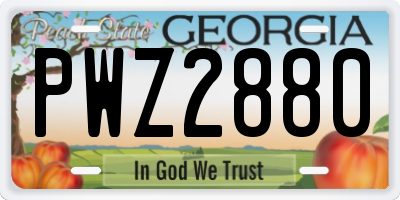 GA license plate PWZ2880
