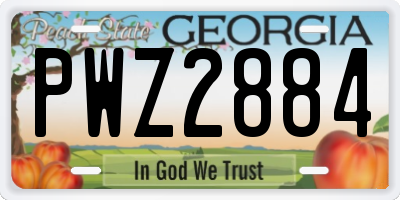 GA license plate PWZ2884