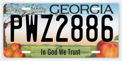 GA license plate PWZ2886