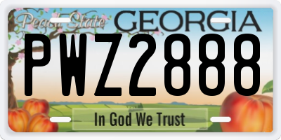 GA license plate PWZ2888