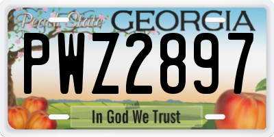 GA license plate PWZ2897