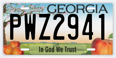 GA license plate PWZ2941