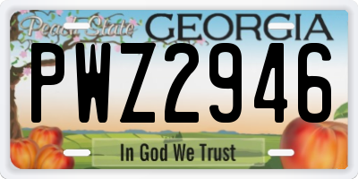 GA license plate PWZ2946
