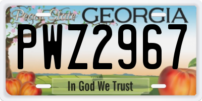 GA license plate PWZ2967