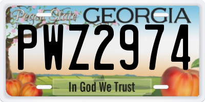 GA license plate PWZ2974