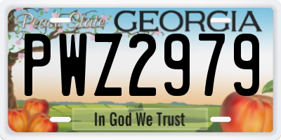 GA license plate PWZ2979