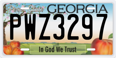 GA license plate PWZ3297